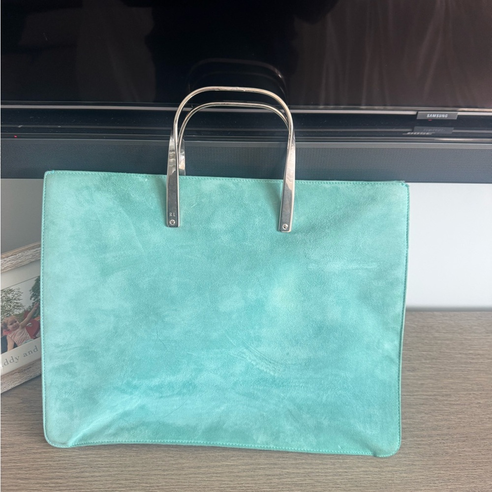 Turquoise Ralph Lauren tote bag